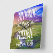 Alle dingen zijn mogelijk Bijbelse Schrift Vierkante Klok (Hoek)