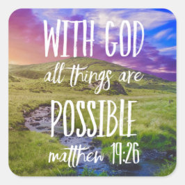 Alle dingen zijn mogelijk Bijbelversie-scripts Vierkante Sticker