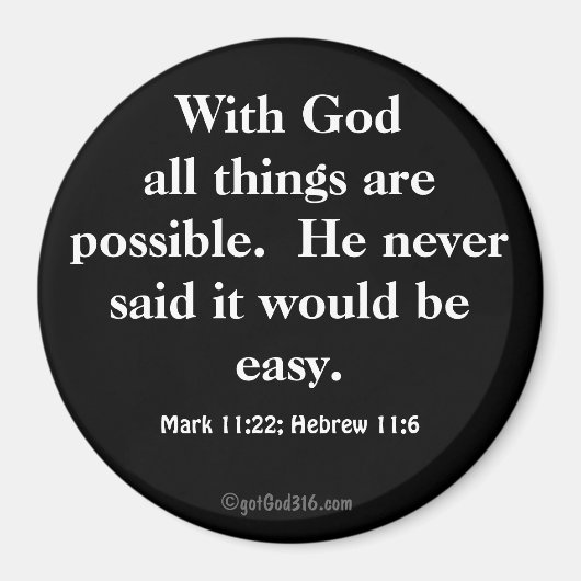 Alle dingen zijn mogelijk gotGod316.com Schrift Magneet (Voorkant)