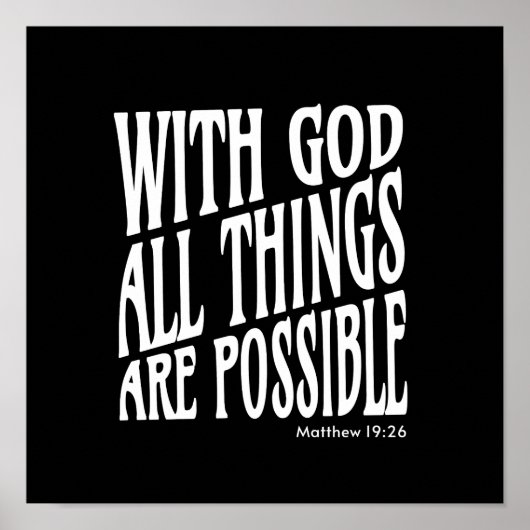Alle dingen zijn mogelijk: Matteüs 19:26 Poster (Voorkant)