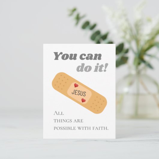 Alle dingen zijn mogelijk met het geloof Jezus Briefkaart (Staand voorkant)