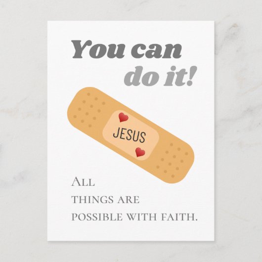 Alle dingen zijn mogelijk met het geloof Jezus Briefkaart (Voorkant)