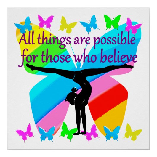 ALLE DINGEN ZIJN MOGELIJK VOOR DEZE GYMNASTISCHE M PERFECT POSTER (Voorkant)