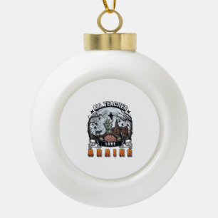 Alle docenten houden van hersenen Halloween Zombie Keramische Bal Ornament