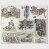 Alle Doeleinden Vintage Auto's Cadeaupapier (Vlak)
