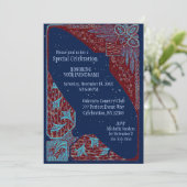 Alle doelstellingen | Art Deco Blue en Red Kaart (Staand voorkant)