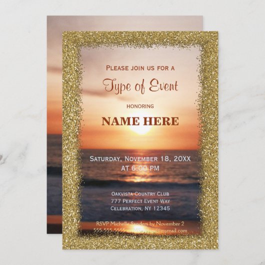 Alle doelstellingen | Goud zand/zonneset Kaart (Voorkant / Achterkant)