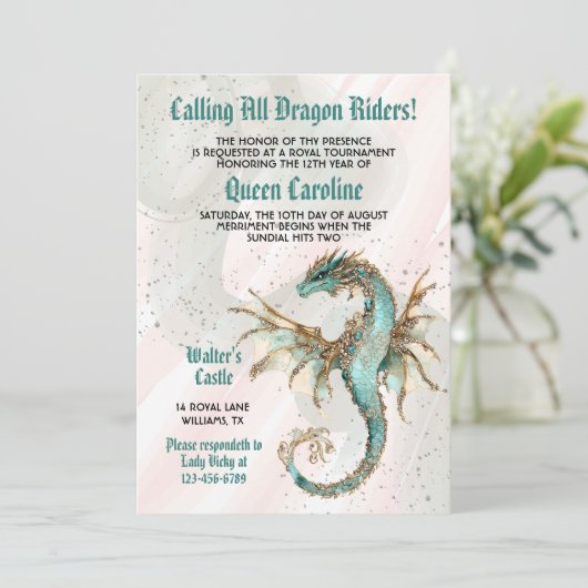 Alle Dragon Riders verjaardagsuitnodiging Kaart (Staand voorkant)