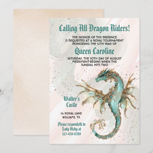 Alle Dragon Riders verjaardagsuitnodiging Kaart (Voorkant / Achterkant)