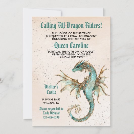 Alle Dragon Riders verjaardagsuitnodiging Kaart (Voorkant)