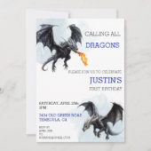 Alle Dragons Birthday Waterverf Kaart (Voorkant)