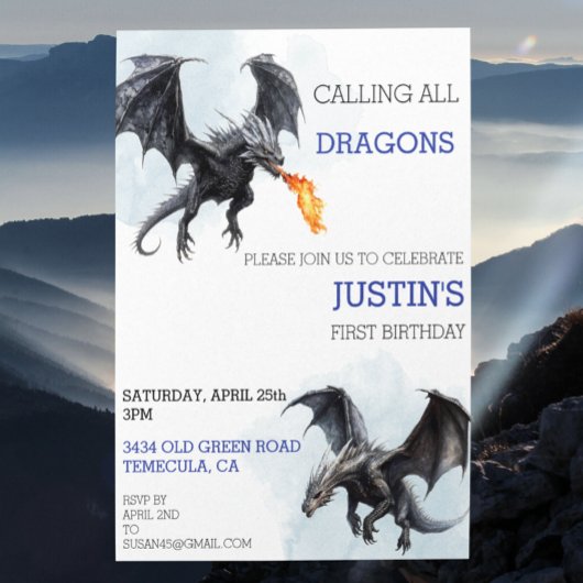 Alle Dragons Birthday Waterverf Kaart