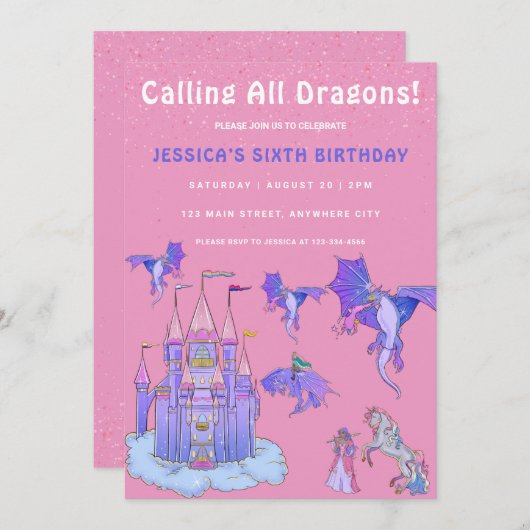 Alle dragons op de geboorte van kinderen kaart (Voorkant / Achterkant)