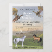 Alle Dragons Unicorns Twin Party Birthday roepen Kaart (Voorkant)