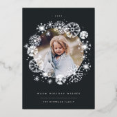 Alle drijfmest | Single Photo Silver Folie Feestdagenkaart (Voorkant)