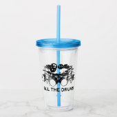 Alle drums Drummer Acryl Drinkbeker (Voorkant)