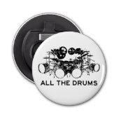 Alle drums Drummer Button Flesopener (Voorkant)