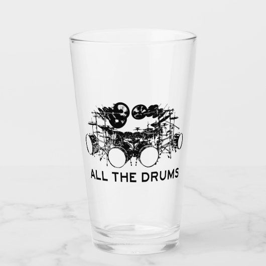 Alle drums Drummer Glas (Voorkant)