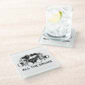 Alle drums Drummer Glazen Onderzetter (Schuin)