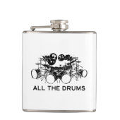 Alle drums Drummer Heupfles (Voorkant)