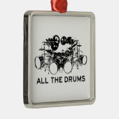Alle drums Drummer Metalen Ornament (Rechts)
