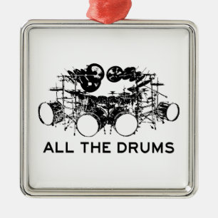 Alle drums Drummer Metalen Ornament