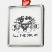 Alle drums Drummer Metalen Ornament (Links)