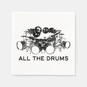 Alle Drums Drummer Napkins Servet