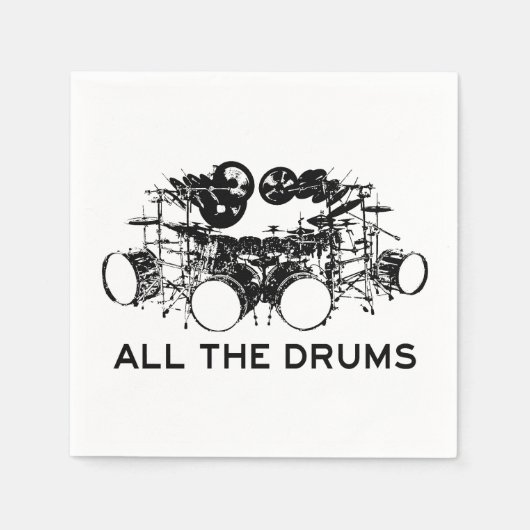Alle Drums Drummer Napkins Servet (Voorkant)