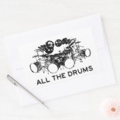 Alle drums Drummer Rechthoekige Sticker (Envelop)