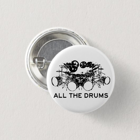 Alle drums Drummer Ronde Button 3,2 Cm (Voorkant /achterkant)