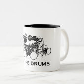 Alle drums Drummer Tweekleurige Koffiemok (Voorkant rechts)