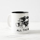 Alle drums Drummer Tweekleurige Koffiemok (Voorkant links)