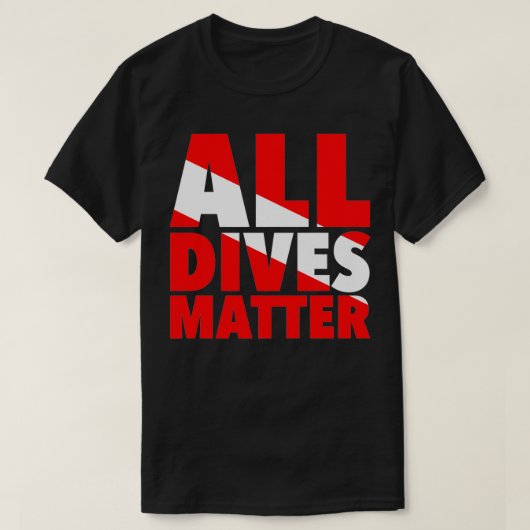 Alle duiven zijn belangrijk Funny Underwater Divin T-shirt (Design voorkant)