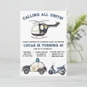 Alle eenheden bellen! Politie thema verjaardagsfee Kaart (Staand voorkant)