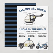 Alle eenheden bellen! Politie thema verjaardagsfee Kaart (Voorkant / Achterkant)