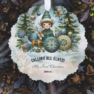 Alle Elfen Kerstmis Kerstkaart Ornament Kaart