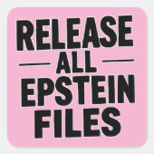 Alle Epstein-bestanden vrijgeven Vierkante Sticker (Voorkant)