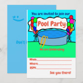 Alle evenementen pool party uitnodiging (Voorkant / Achterkant)