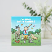 Alle feestbeesten bellen kaart (Staand voorkant)