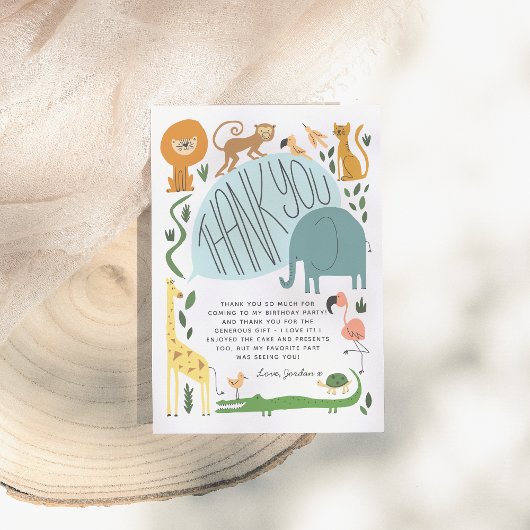 Alle feestbeesten bellen! Modern verjaardagsfeestj Bedankkaart