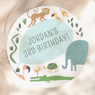 Alle feestbeesten bellen! Modern verjaardagsfeestj Papieren Bordje