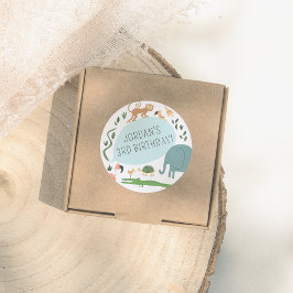 Alle feestbeesten bellen! Modern verjaardagsfeestj Ronde Sticker