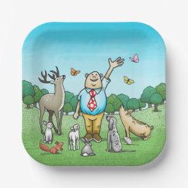 Alle feestbeesten bellen papieren bordje