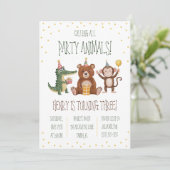 Alle feestbeesten bellen! Thema verjaardagsfeestje Kaart (Staand voorkant)