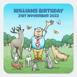 Alle feestbeesten bellen vierkante sticker