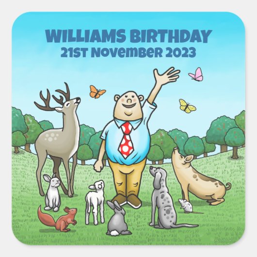 Alle feestbeesten bellen vierkante sticker (Voorkant)