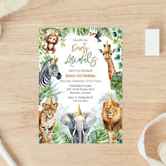 Alle Feestbeesten Jungle Safari Verjaardag Kaart