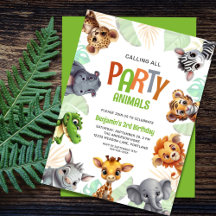 Alle Feestbeesten Komen Cute Jungle Verjaardag