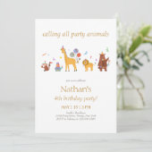 Alle feestdagen Animal Birthday Kaart (Staand voorkant)